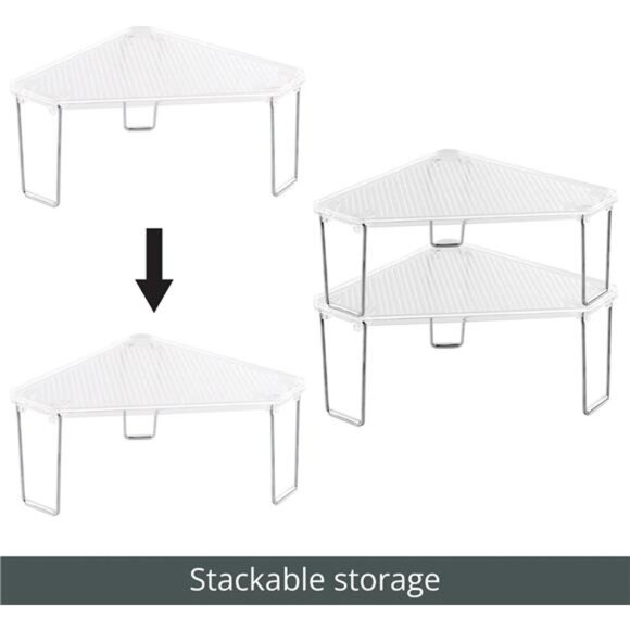Plastic/Steel Corner Stackable Rack, Storage Organizer Shelf - Picture 5 of 8